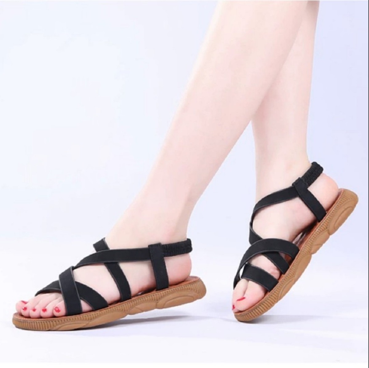 Dép sandal đế bệt quai chéo