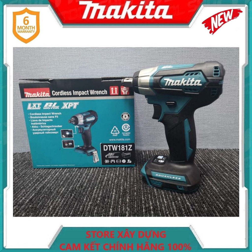 Thân máy siết bulong dùng pin 18v makita dtw181z- hàng chính hãng