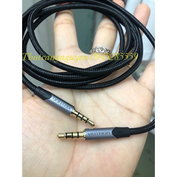 Dây cáp âm thanh nối 2 đầu jack 3.5mm 4 khấc vention