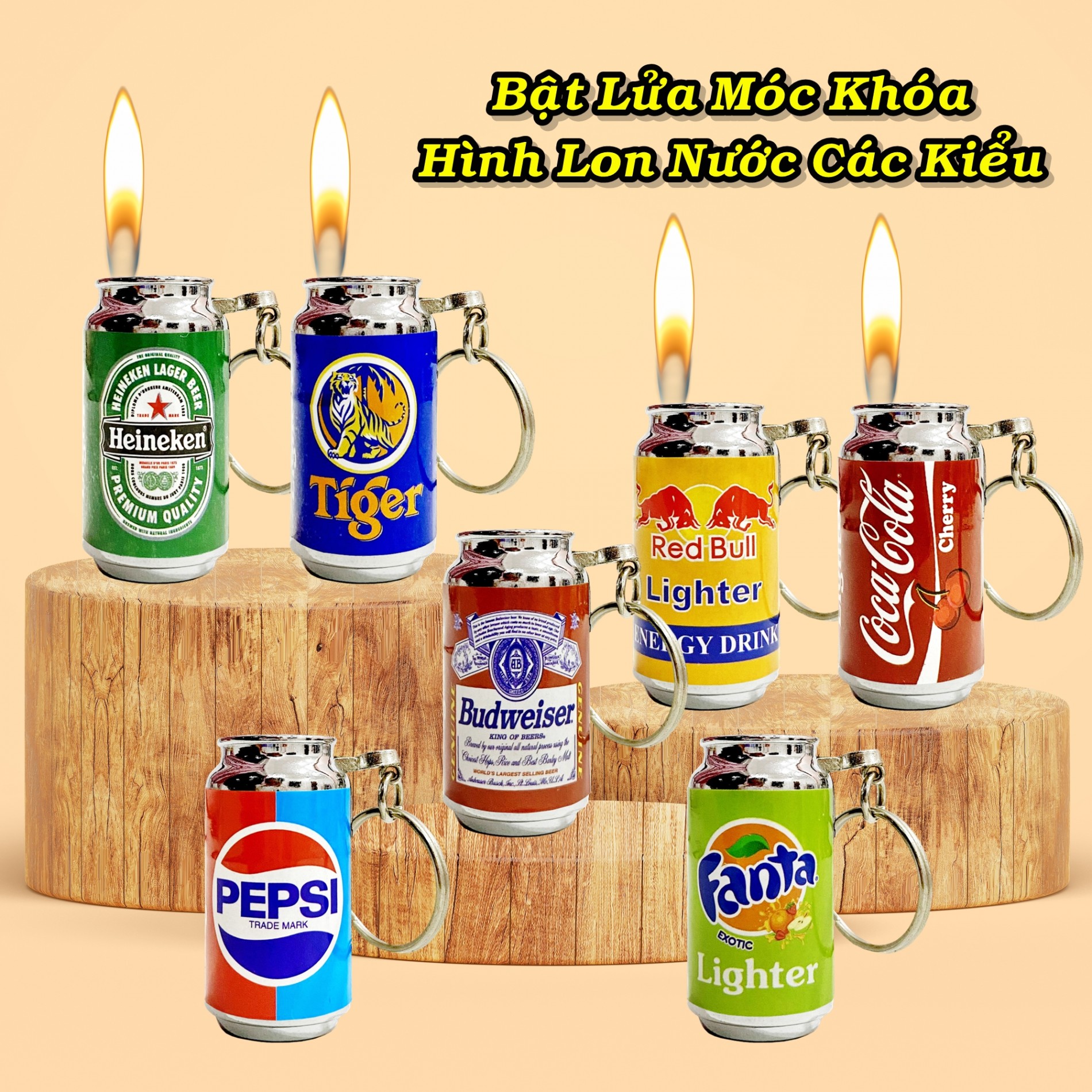 BẬT LỬA MÓC KHÓA HÌNH LON BIA TIGER - NHATANH STORE