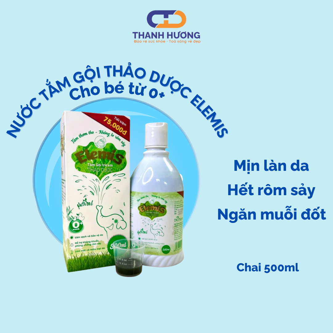 Tắm gội thảo dược ELEMIS chống rôm sảy, hăm tã, mịn da an toàn cho trẻ sơ sinh 200ML