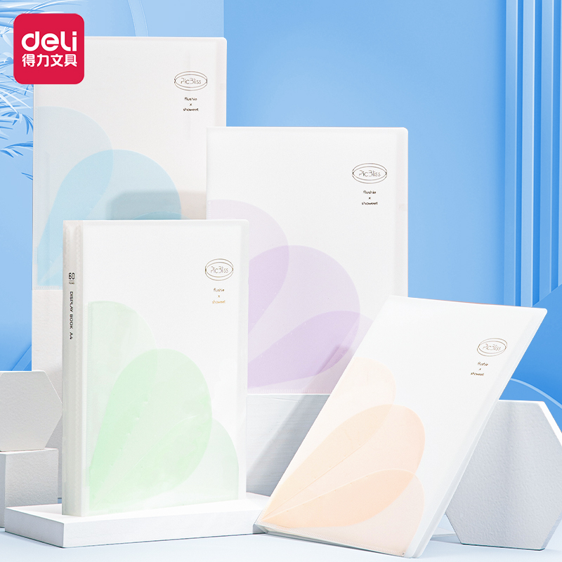 File lá học sinh a4 deli - 60 lá - cam/tím/xanh dương/xanh lá - 1 chiếc - 72686