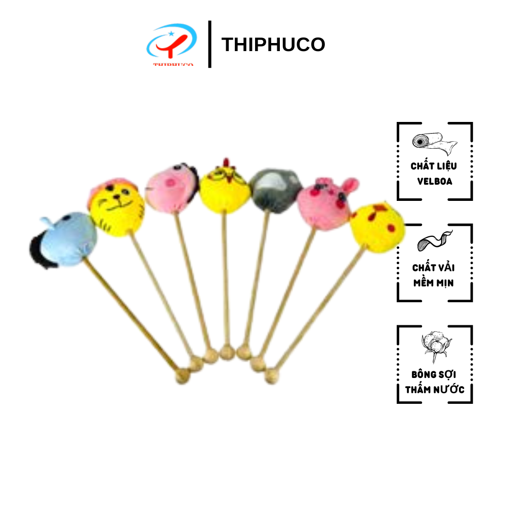 Gậy đấm lưng hình thú, gậy massage THIPHUCO, gậy đấm lưng cầm tay, gậy đấm lưng thú bông, gậy đấm lưng đầu thú cute có tay cầm gỗ chắc chắn