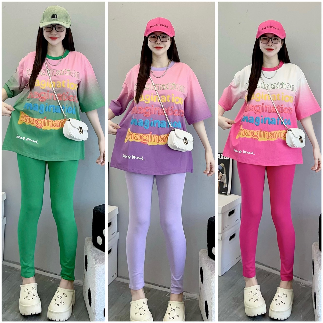 Đồ bộ nữ, set dài ôm phối loang imag