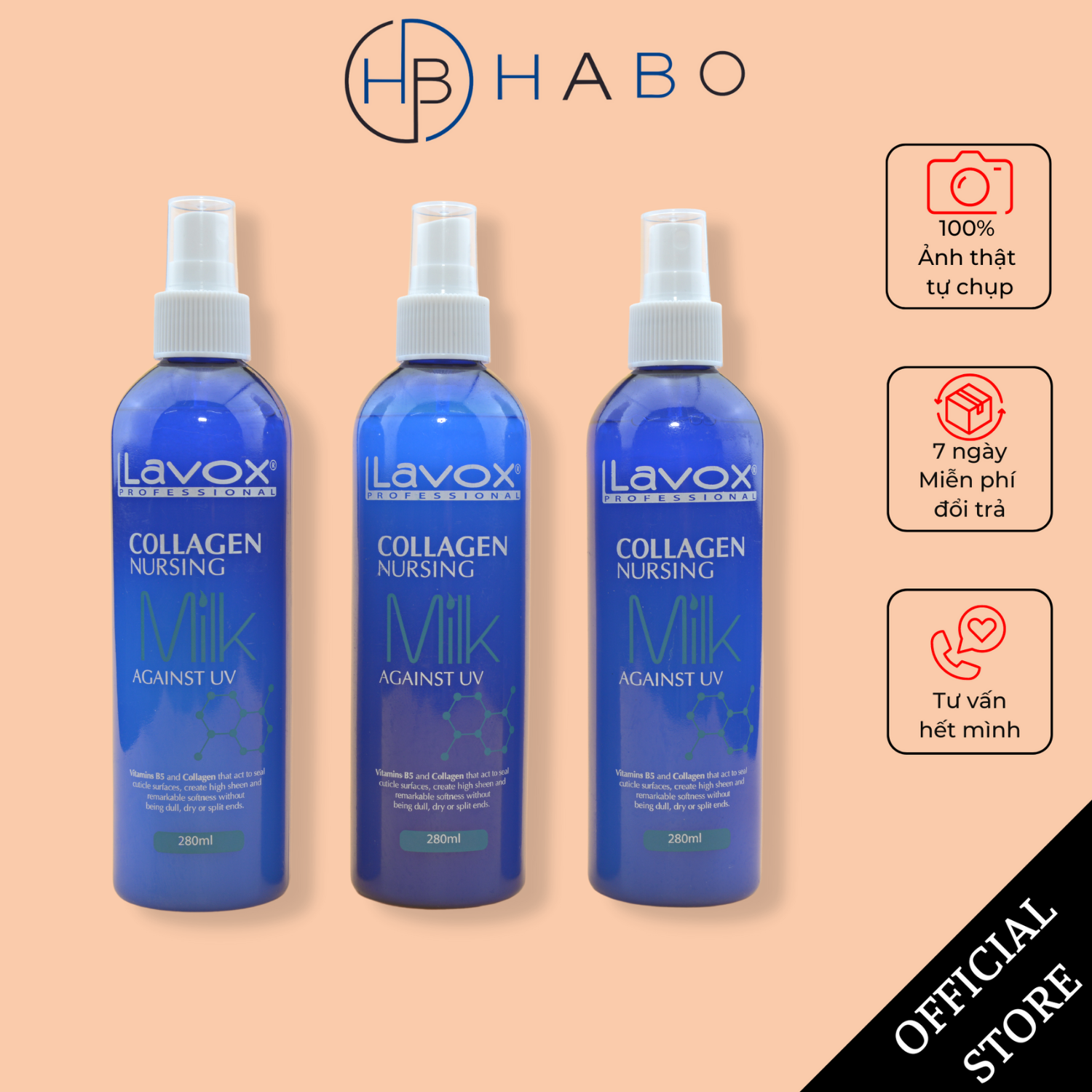 Xịt dưỡng tóc Lavox Collagen chống tia UV siêu bảo vệ tóc