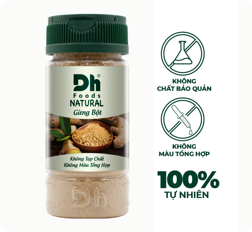 Natural Gừng bột Dh Foods hũ 30g - 100% bột gừng tươi nguyên chất, gia vị nấu ăn, làm đẹp và tăng sức đề kháng