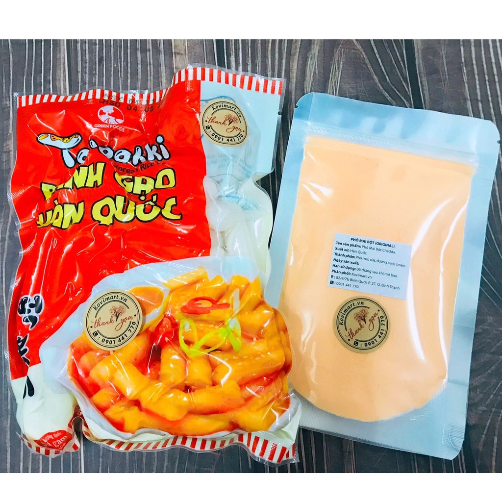 Tokbokki bánh gạo Hàn Quốc 500G kèm bột phô mai 50g sản phẩm tốt chất lượng cao đảm bảo an toàn cho sức khỏe người sử dụng cam kết như hình