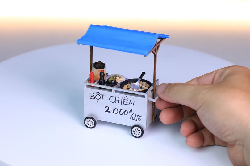 Mô hình sài gòn xưa - xe bột chiên - hr14