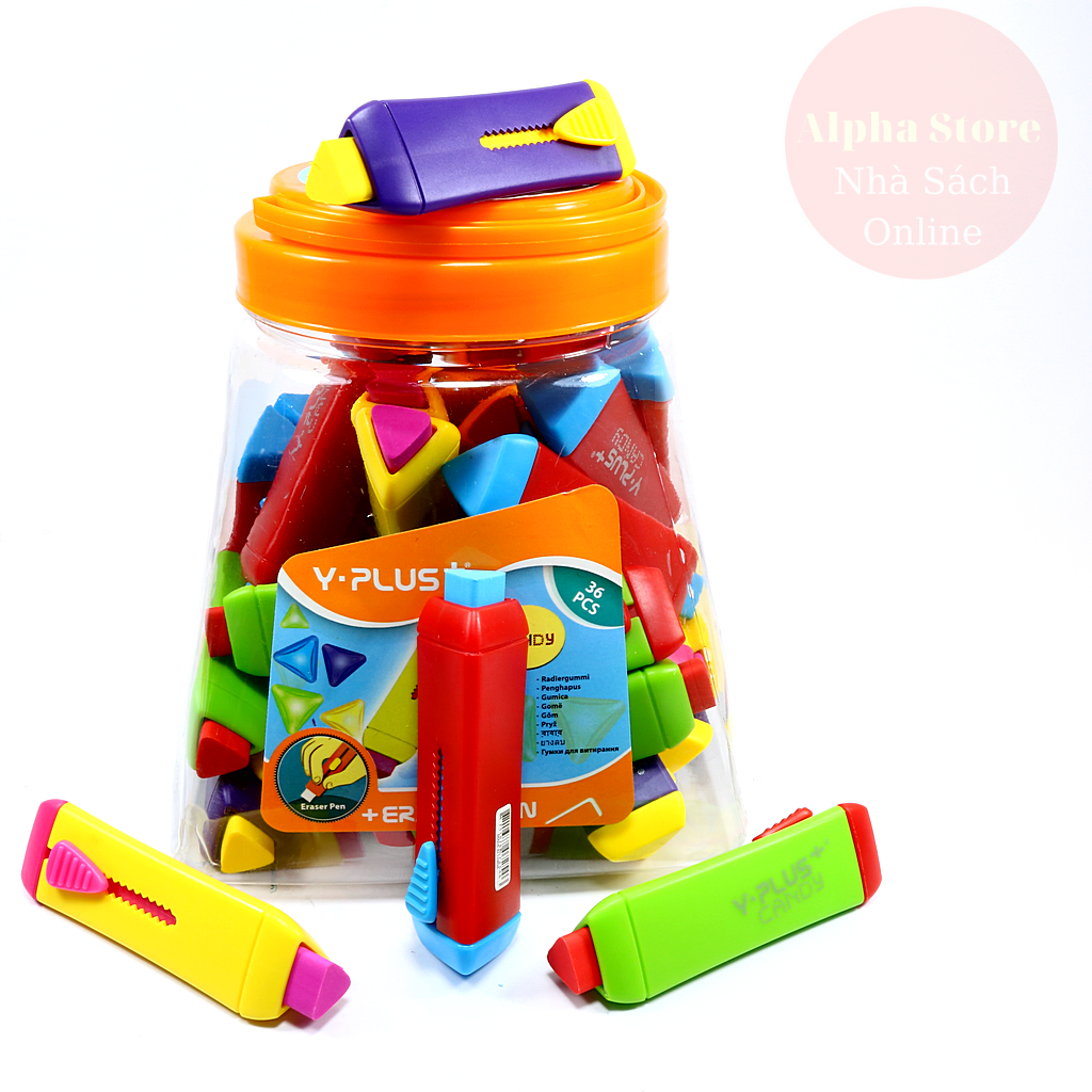 Tẩy bút chì/ gôm chì có nắp đậy nhiều màu tẩy siêu sạch candy ex1303- chất lượng cao