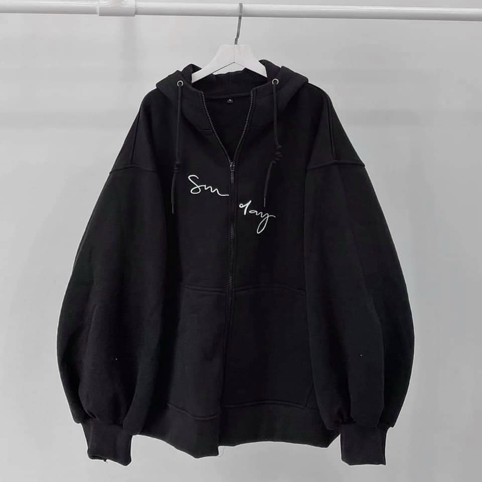 Áo Khoác Hoodie Nữ [Freeship] Áo Bomber Sweater Form Rộng Chất Thun Nỉ Có Mũ Màu Hồng Đen Some Day - AK05