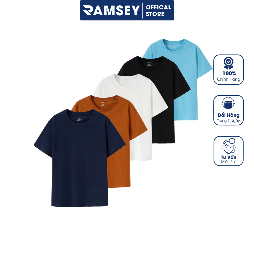 Áo thun nam T-Shirt Basic trơn Cotton thấm hút mềm mại - Ramsey