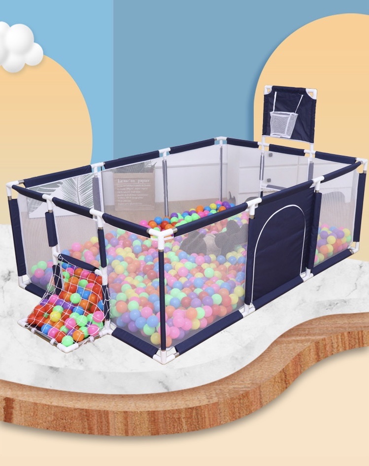 Quây bóng, quây cũi nhà bóng cho bé có ném bóng rổ - Kích thước 1m2x 2m3