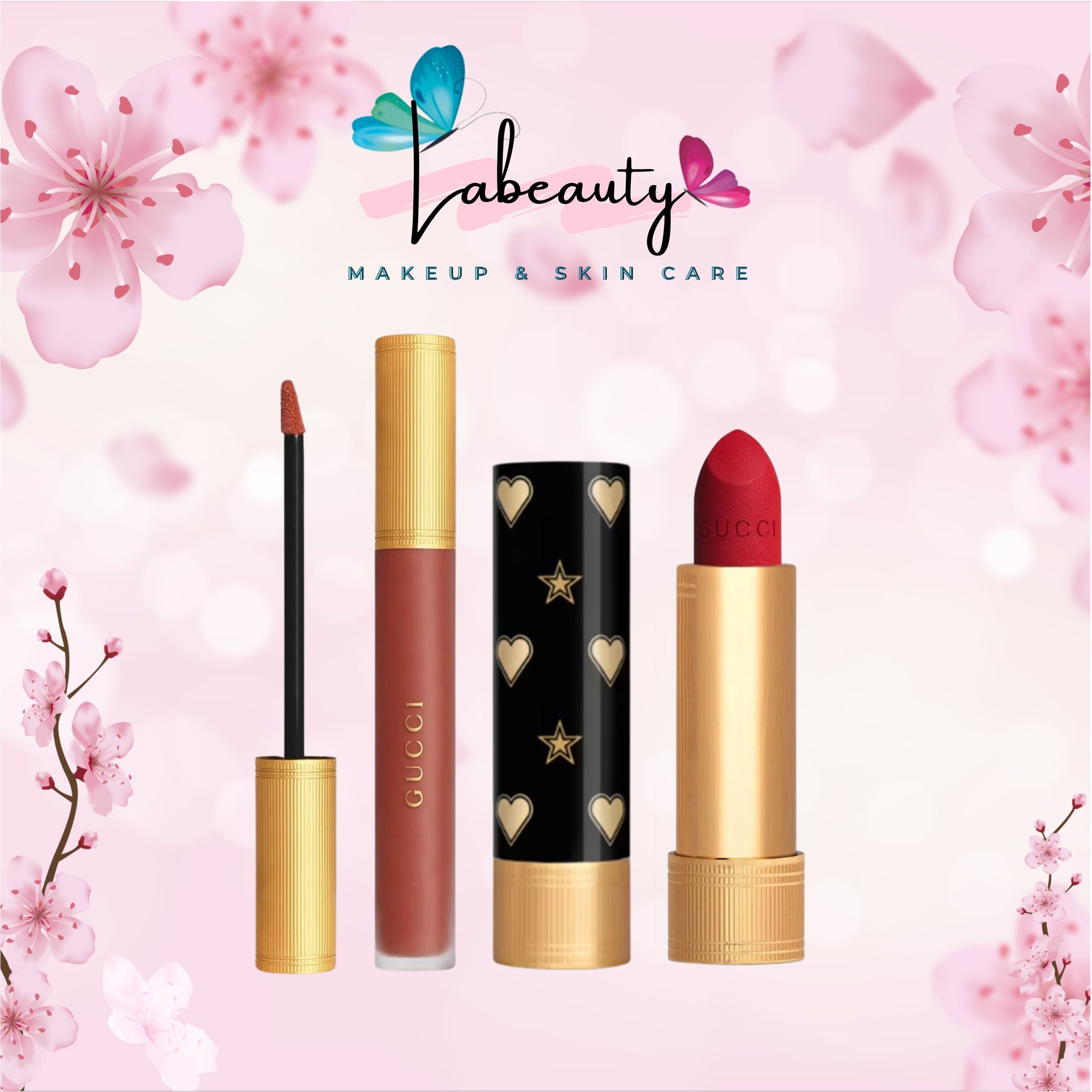 Son Gucci Rouge Matte Lipstick, Gucci Matte - Satin, Son Kem Gucci Brillant có dưỡng mới 2022 Full size