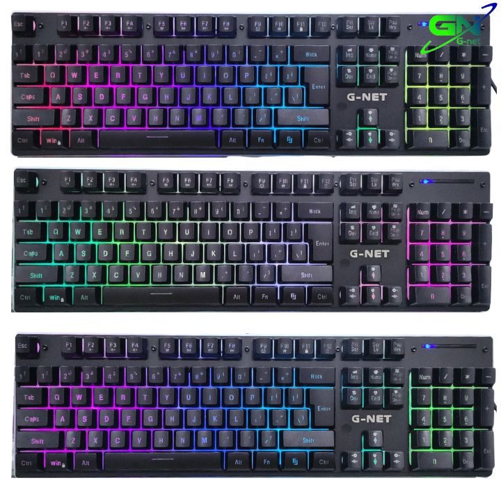 Bàn Phím Giả Cơ Gnet GK300 Đèn Led RGB - Blue Switch - Chống nước - Chống Bụi - Đèn Led 14 Chế Độ - Chính Hãng Bảo Hành 24 Tháng
