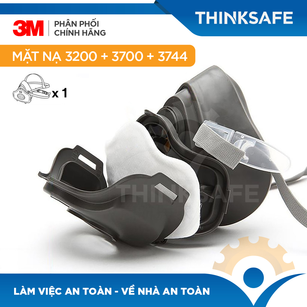 Mặt nạ phòng độc 3m 3200 kèm 10 tấm lọc 3744- mặt nạ lọc khói hàn hơi độc và lọc bụi mịn