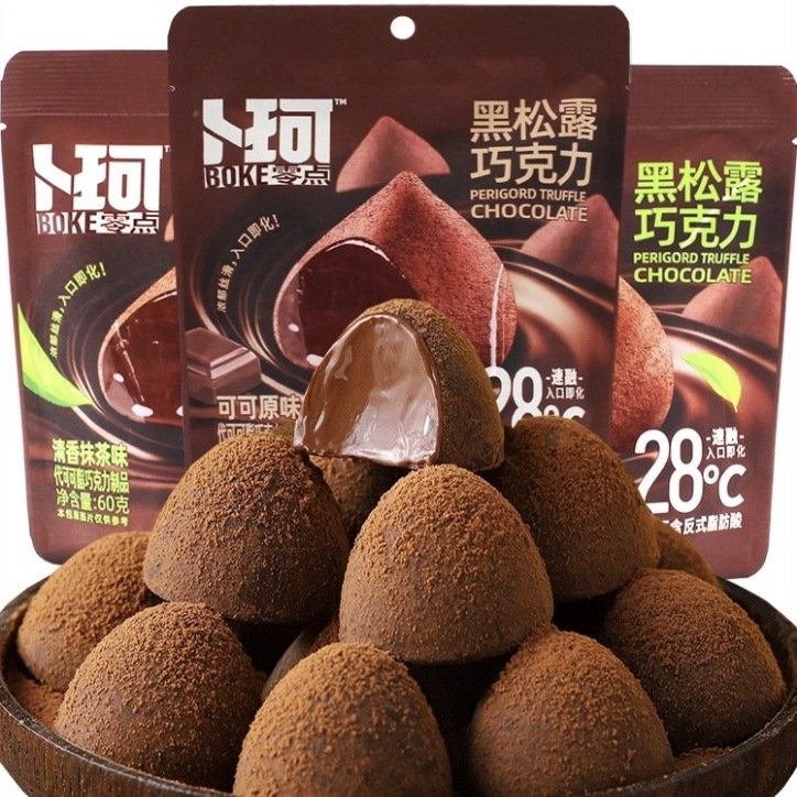[ Siêu phẩm mới ] Combo 3 gói Socola tươi nguyên chất hình nấm cục/ Socola truffle nguyên vị -Matcha gói 60g ăn vặt siêu