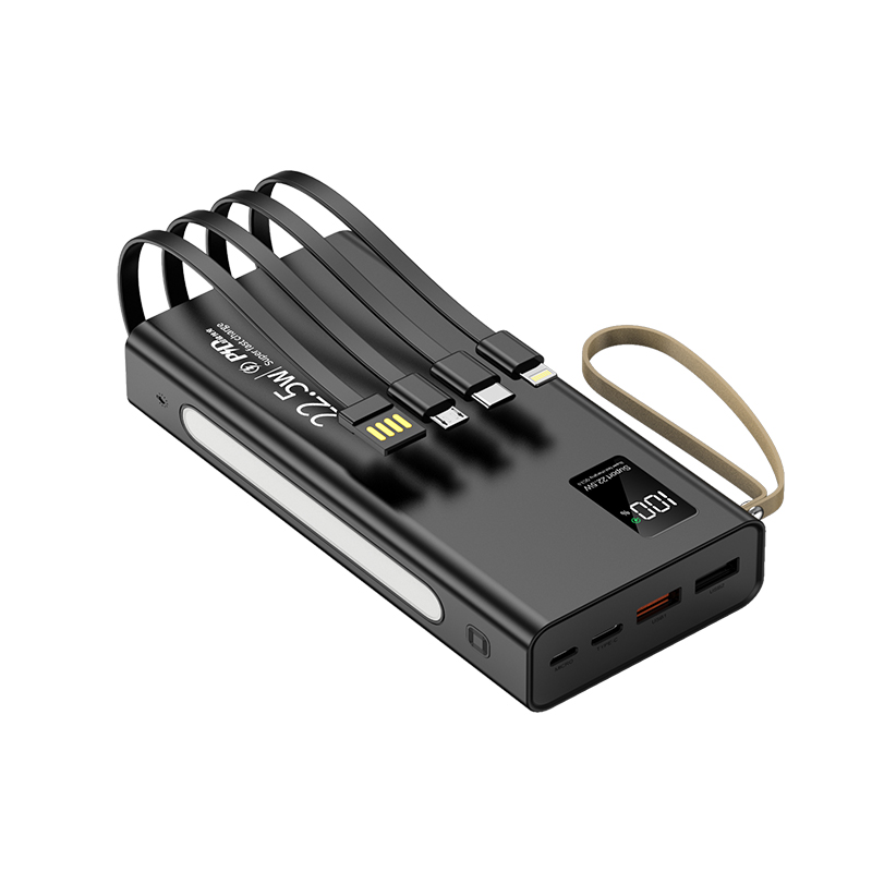 50,000 Mah Backup Battery Supports 120W Fast Charging Included with 4 Charging Cords, Supports Maximum 120W Output Integrated 2 Output Charging Ports and Led Screen to Display Battery Level - 2