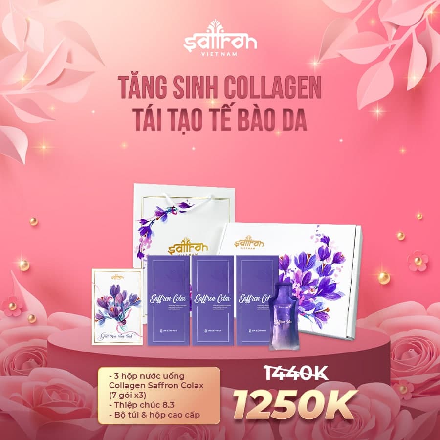 Set quà tặng vợ - Collagen Colax liệu trinh 21 ngày SAFFRON VIỆT NAM