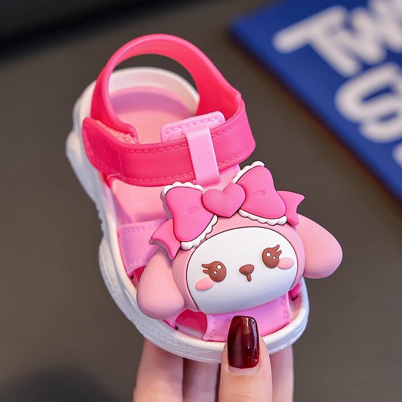 Giày quai dán hình thỏ Koromi cho bé gái siêu mềm dễ thương size 18-29
