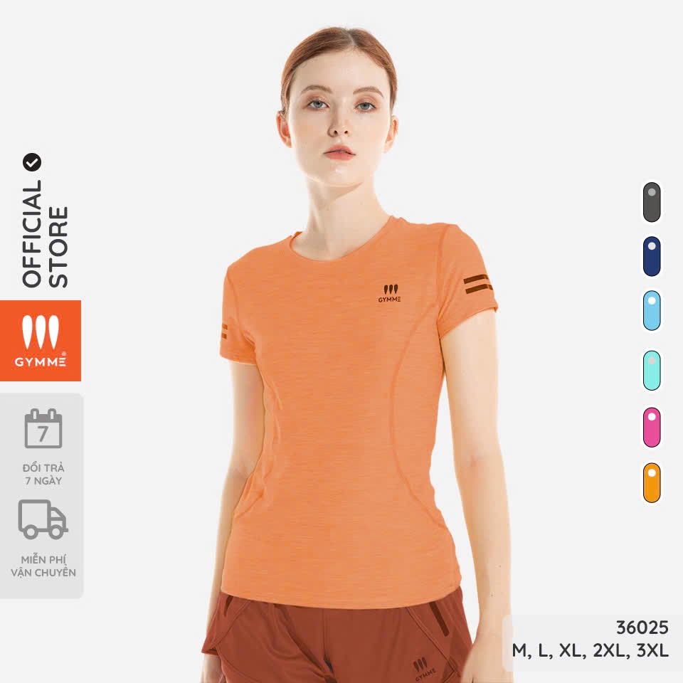 Áo tập gym yoga nữ chất thun thể thao tay ngắn gymme - 36025