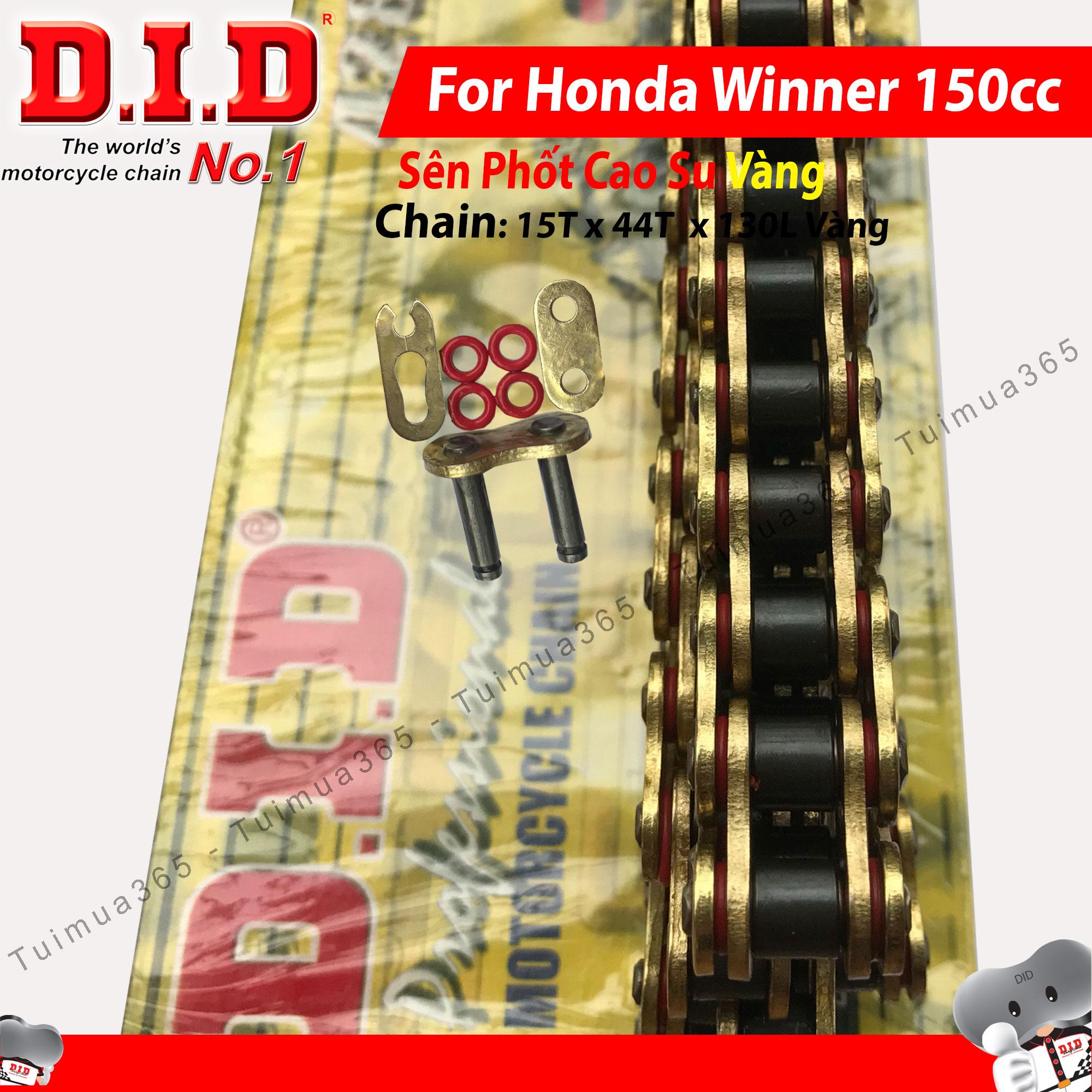 Sên DID Thái Lan Vàng Phốt Cao Su 130L Dùng Nhiều Dòng Xe Exciter, Winner, Raider, Sonic, TFX