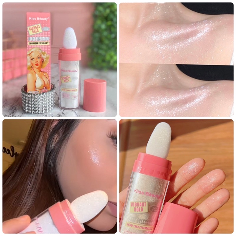 Phấn phủ bột nhũ bắt sáng Kiss Beauty lấp lánh