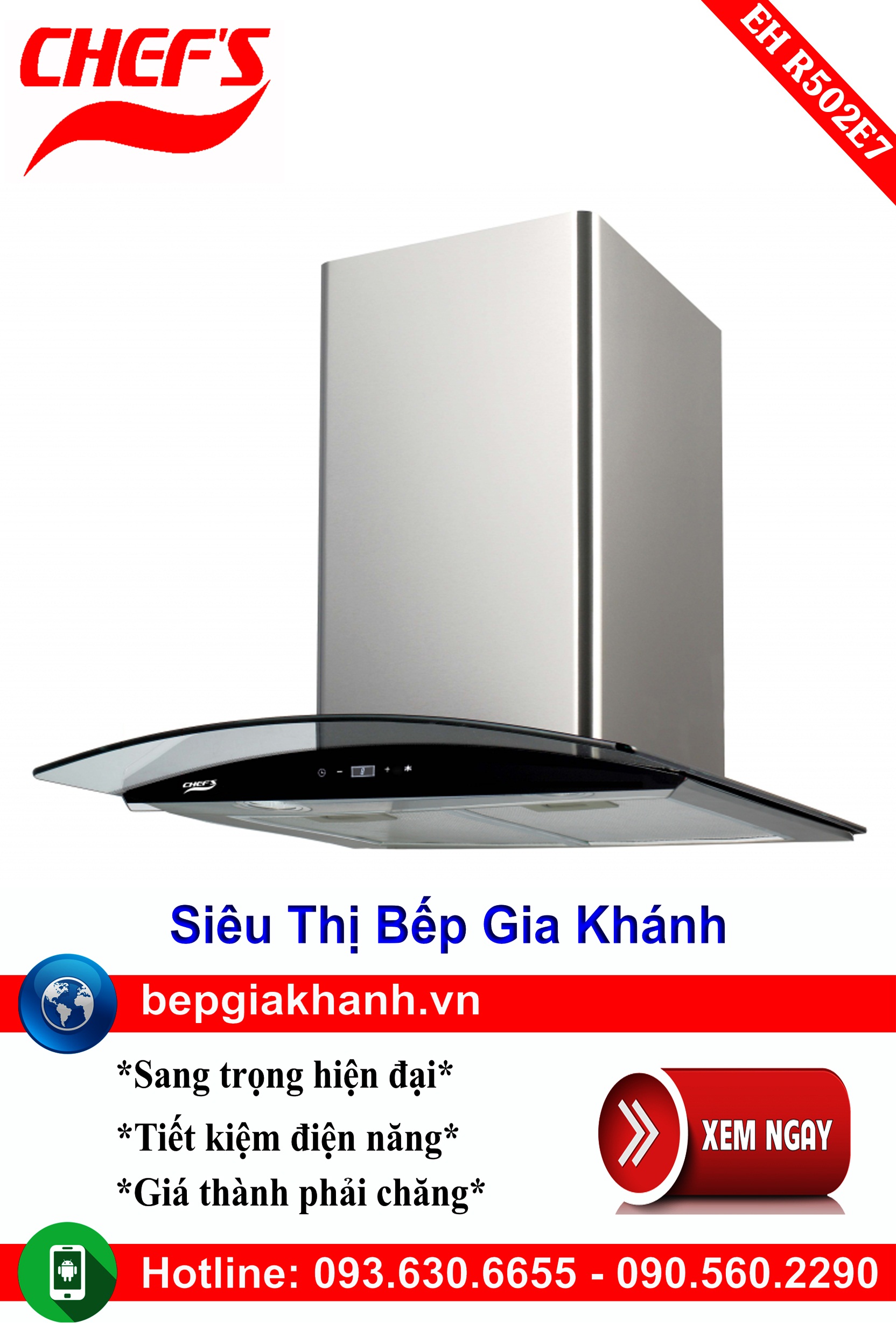 [HCM]Máy hút mùi kính cong 70cm Chefs EH R502E7 máy hút mùi nhà bếp máy hút mùi bếp máy hút mùi kính cong máy hút mùi canzy máy hút mùi mini máy hút mùi âm trần máy hút mùi electrolux may hut mui