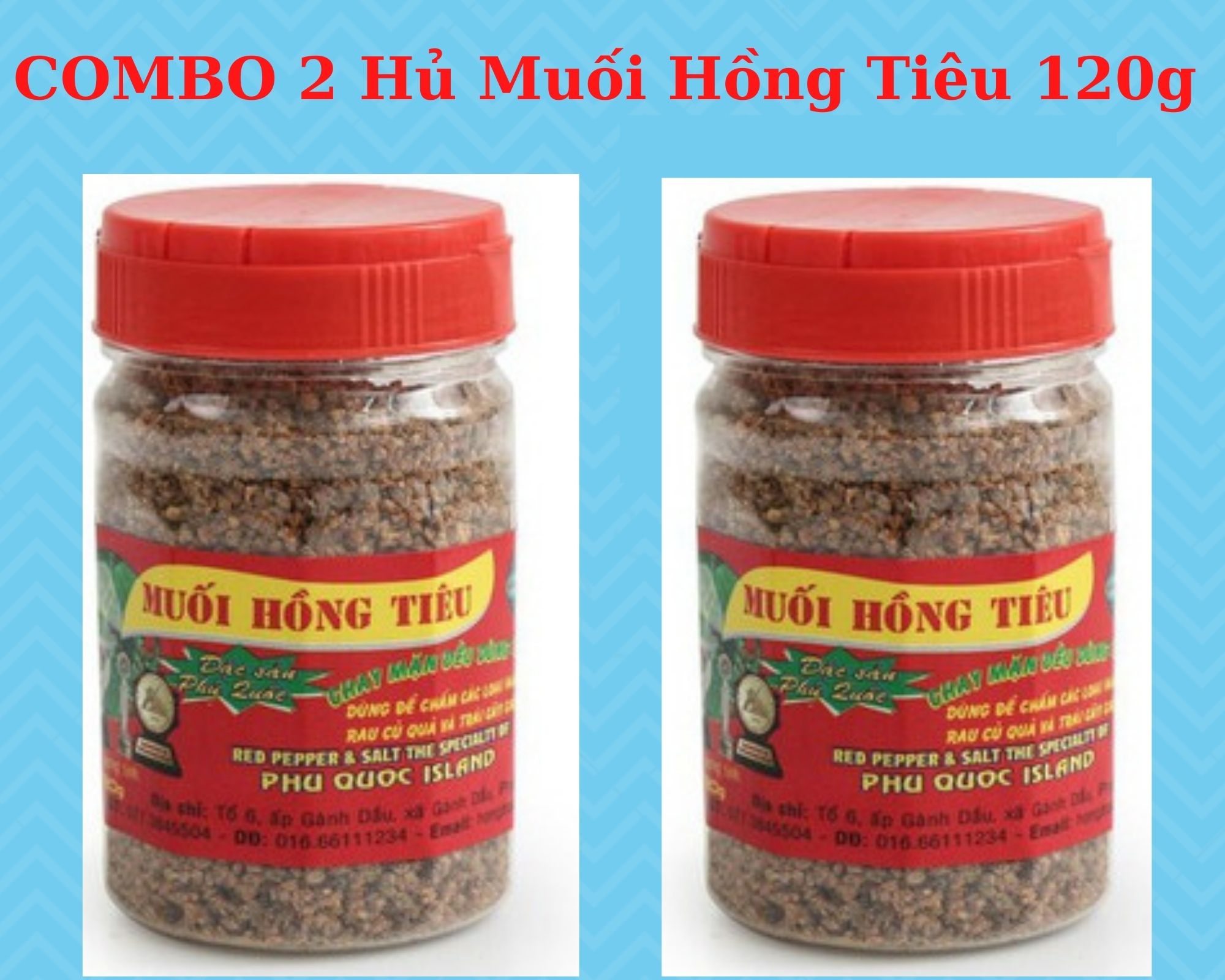 Combo 2 Hủ Muối Tiêu Dưỡng Sinh - Muối Hồng Tiêu Đặc Sản Phú Quốc Hủ 120gr