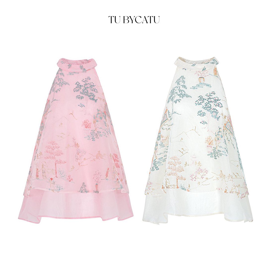 TUBYCATU | Áo yếm Ý Niên - Trắng/ Hồng