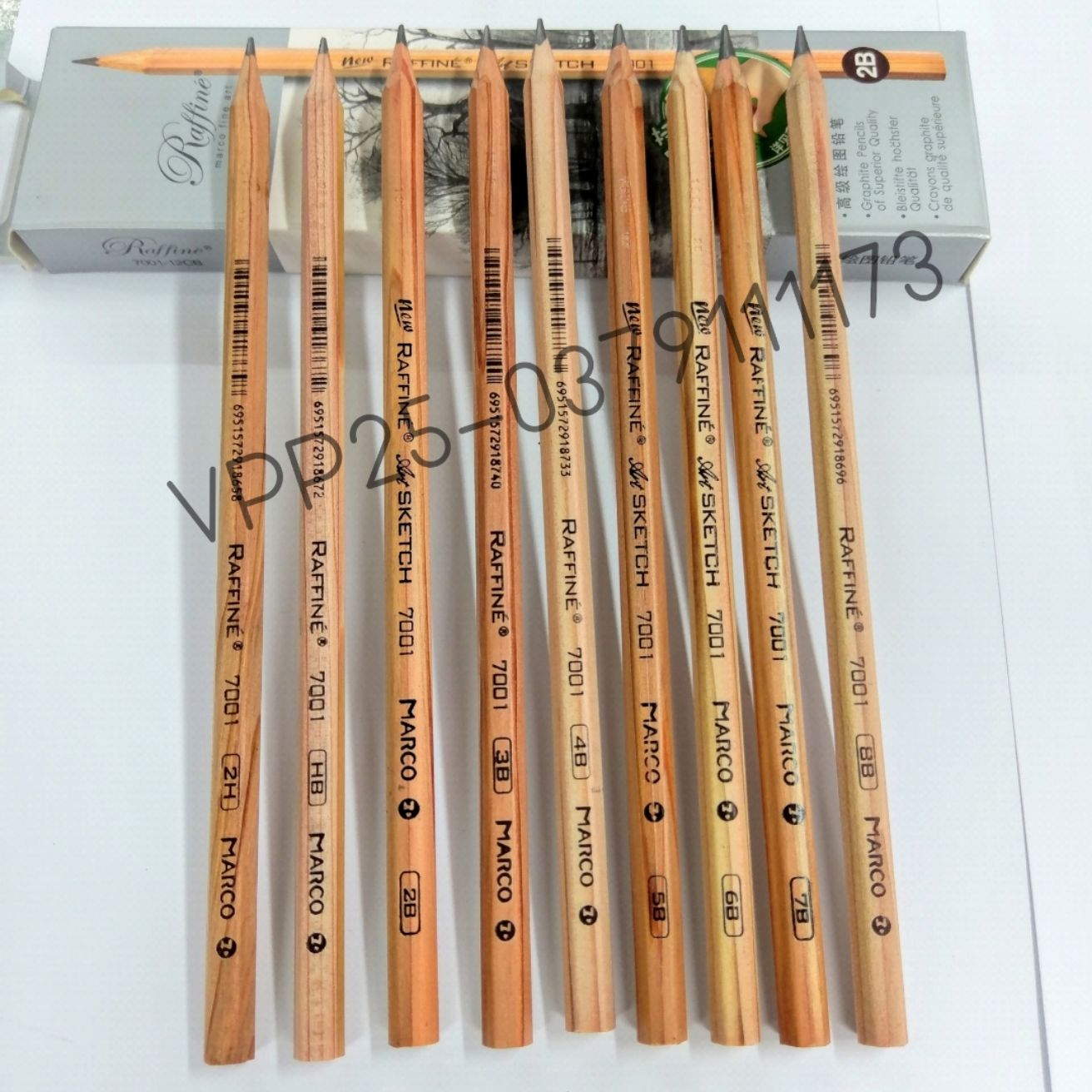 bộ 10 bút chì marco vẽ đậm nhạt từ 2H-8B