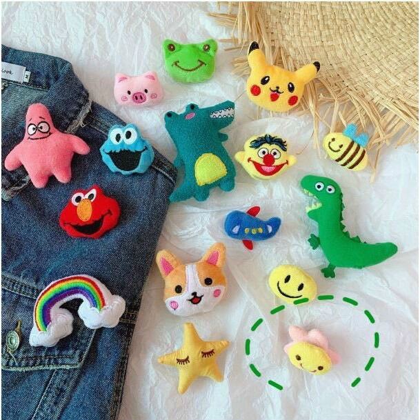 Pin mẫu thú bông cài balo, túi tote, bỏ máy gắp thú mini cute