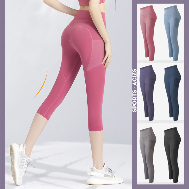 ZYT SPROT Quần tập thể dục nữ (5 phần), quần tập yoga dài Có túi bên. Legging, quần legging, quần thể thao