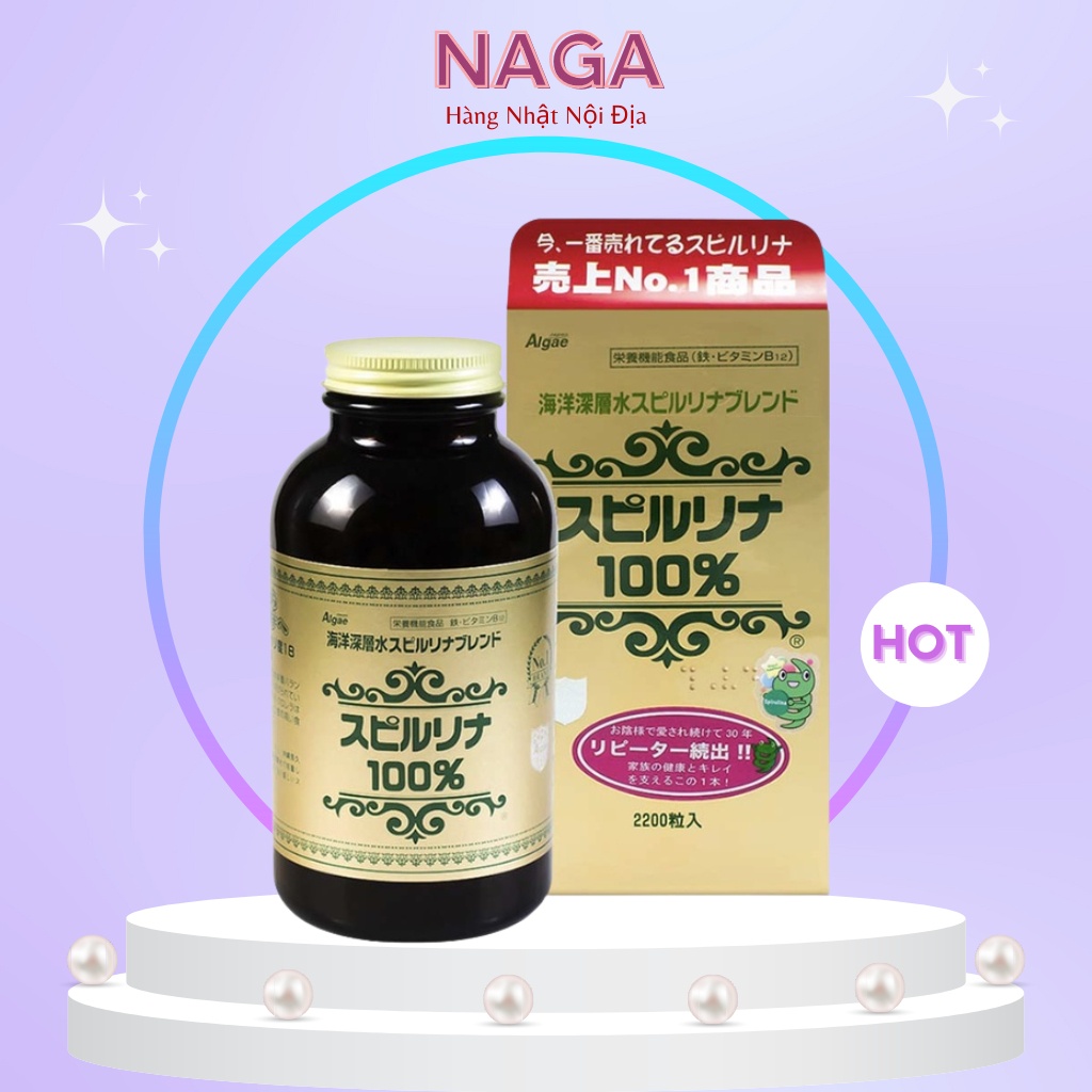 Tảo xoắn spirulina nhật bản hộp 2200 viên