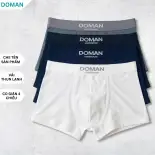 Combo 4 quần lót nam DOMAN boxer vải thun lạnh quần sịp đùi menswear co giãn đa chiều thời trang