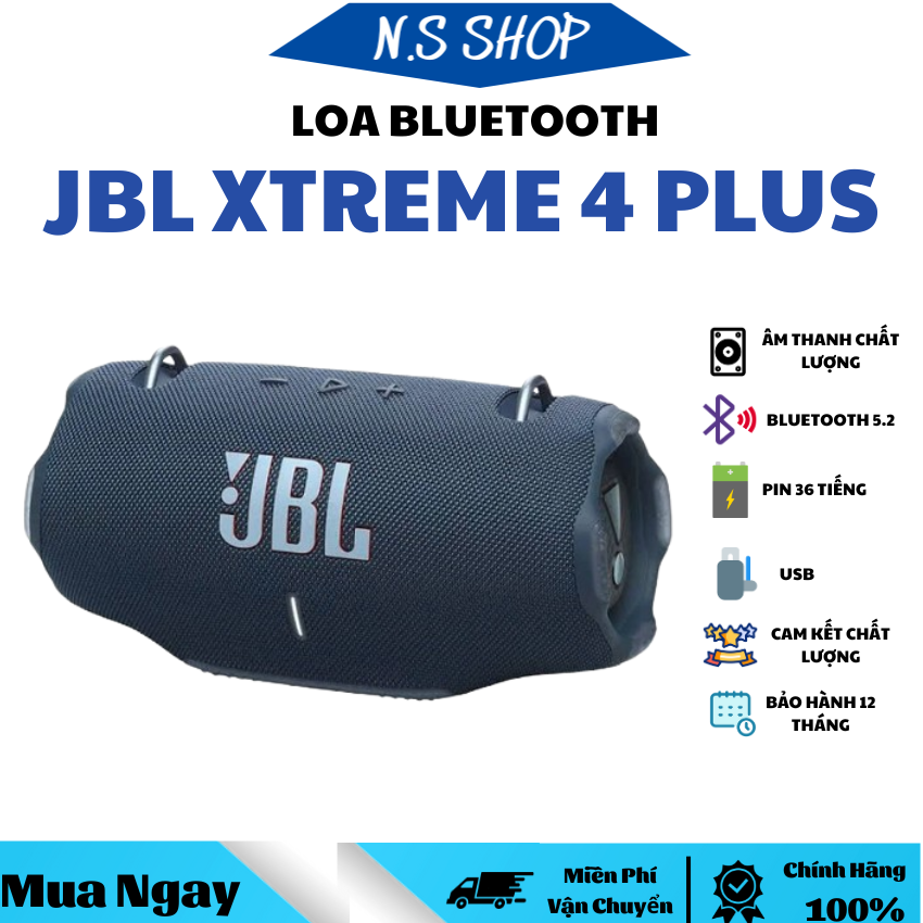 HOT 2024 Loa Không Dây Bluetooth Loa Bluetooth JBL Xtreme 4 Loa Di Động Bluetooth Chất Âm Trong Trẻo Bass Cực Hay Tích Hợp Bluetooth 5.3 Cổng AUX