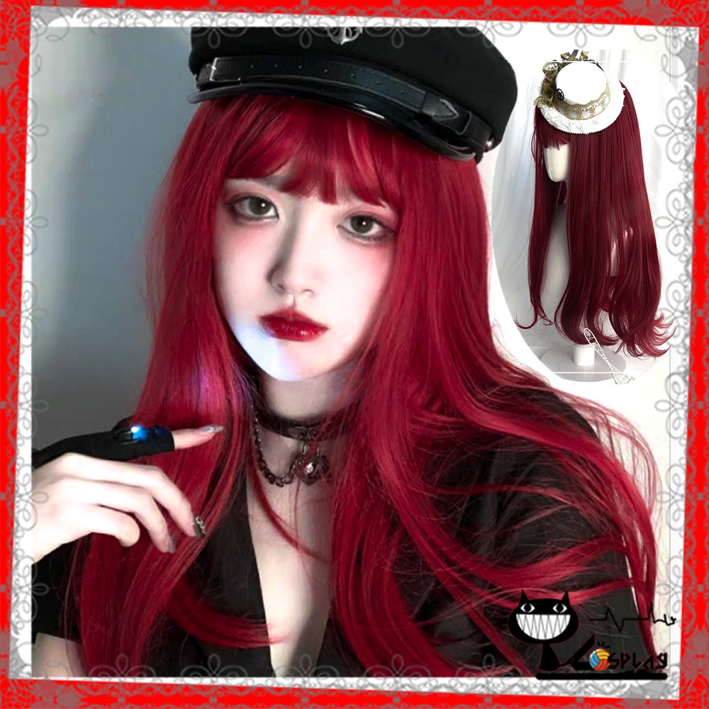 Wig/Tóc giả nguyên đầu nữ màu đỏ Queen cá tính teen/lolita/cosplay Z8010