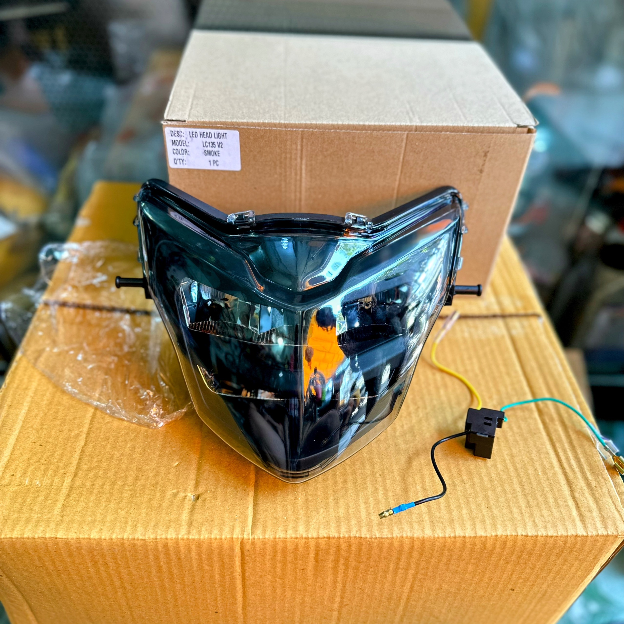 Pha đèn 2 tầng exciter 135 5s 2011-2014 màu khói cos - pha chuẩn