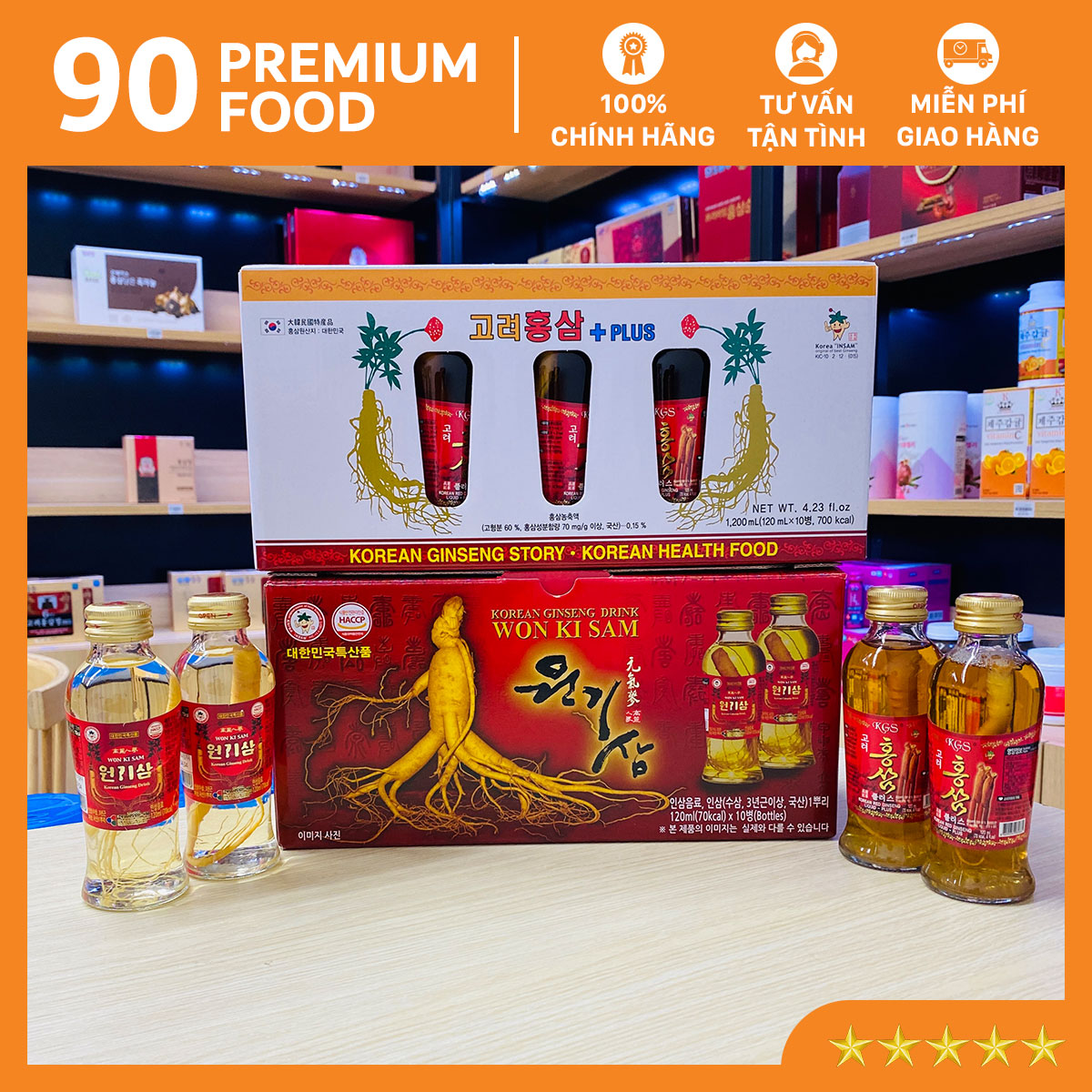 Nước nhân sâm hàn quốc có củ won ki sam, kgs