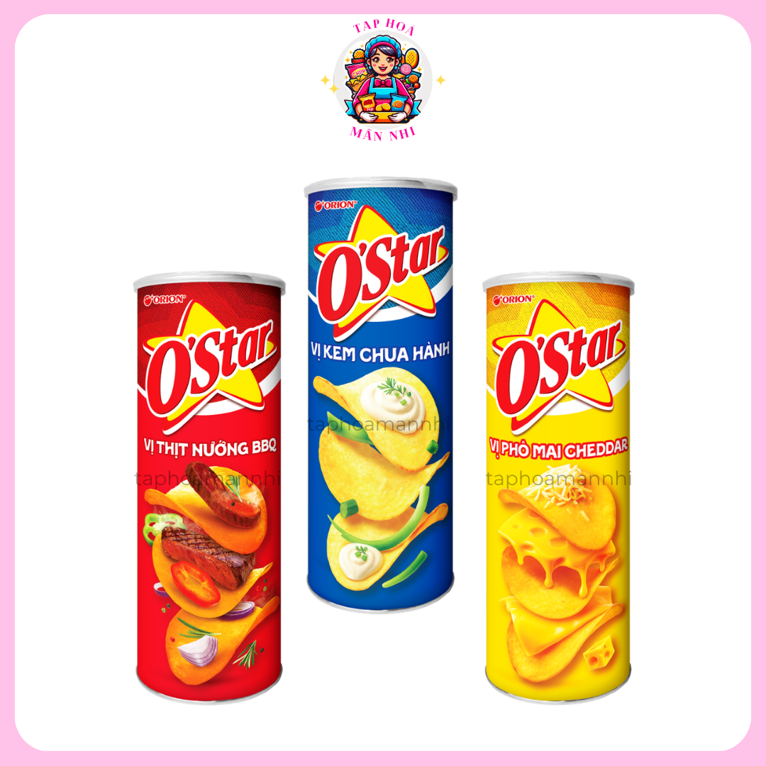 Snack Khoai Tây O'star Orion Nhiều Vị (Lon 100g)