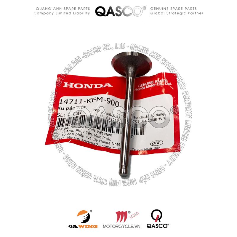 Xu páp hút honda wave alpha / alpha + / zx / dream 100 / future 1 qasco