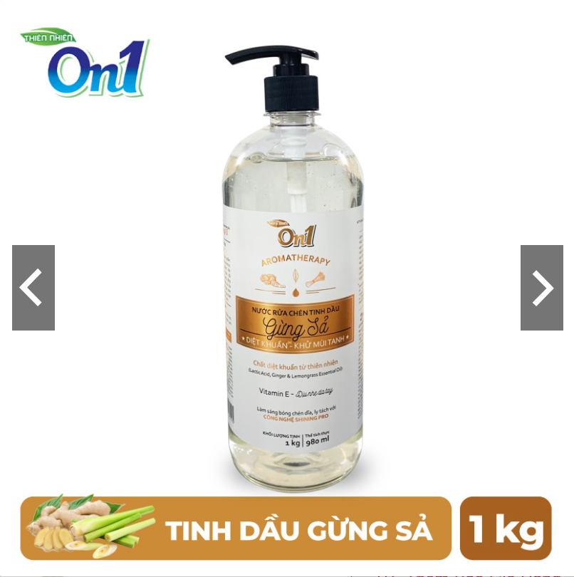 chai 1kg Nước rửa chén On1 diệt khuẩn khử mùi tanh chai 1kg.