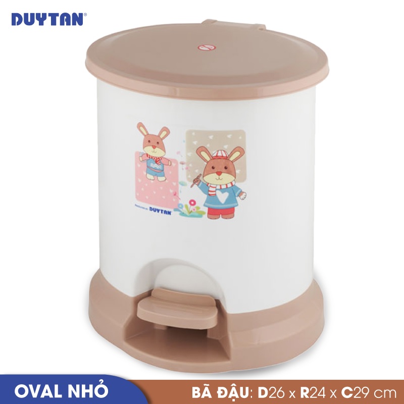 Thùng rác oval nhỏ nhựa DUY TÂN (26 x 24 x 29 cm) - 21868 - Giao màu ngẫu nhiên