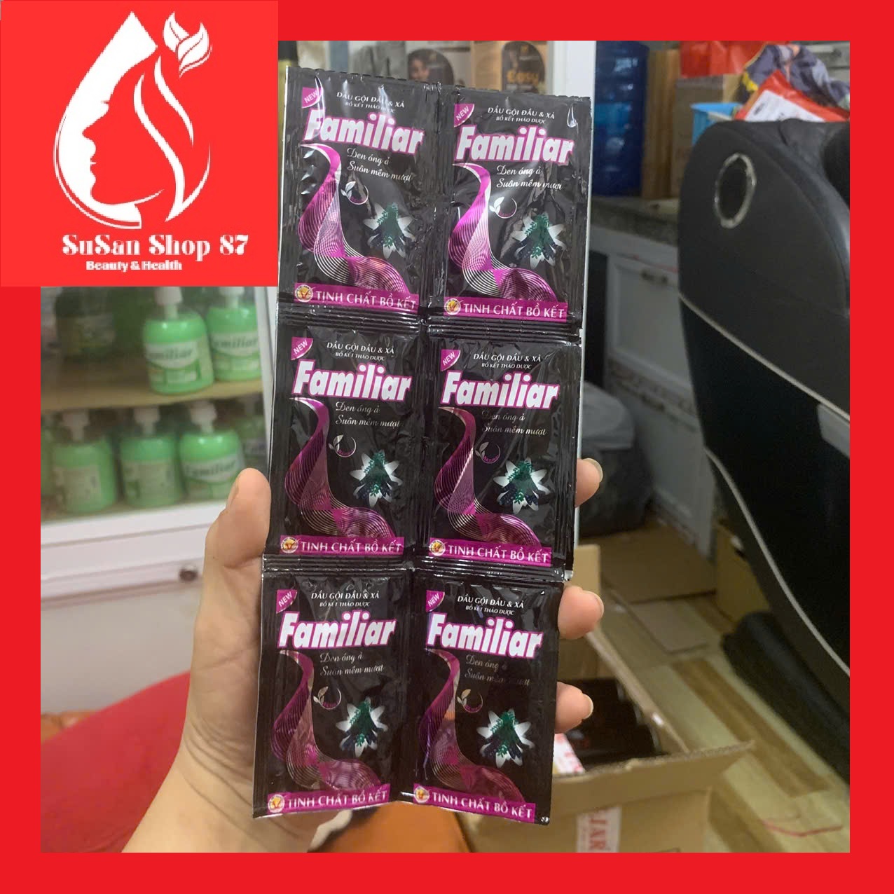 [combo 10 dây] Dầu gội bồ kết Familiar sản xuất theo tiêu chuẩn GMP