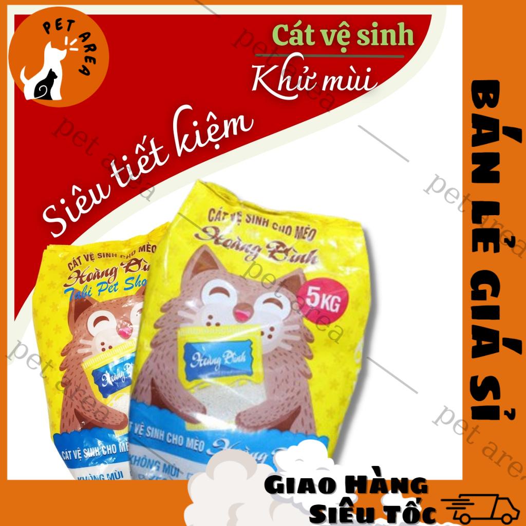 Cát vệ sinh cho mèo hoàng đình bao 5kg, cát mèo 5kg gía rẻ không mùi