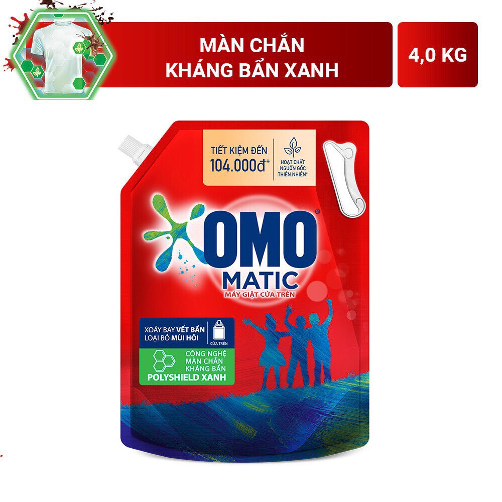 Túi nước giặt Omo Matic cửa trên 4.0kg, cam kết hàng đúng mô tả, chất lượng đảm bảo an toàn đến sức khỏe người sử dụng, đa dạng mẫu mã