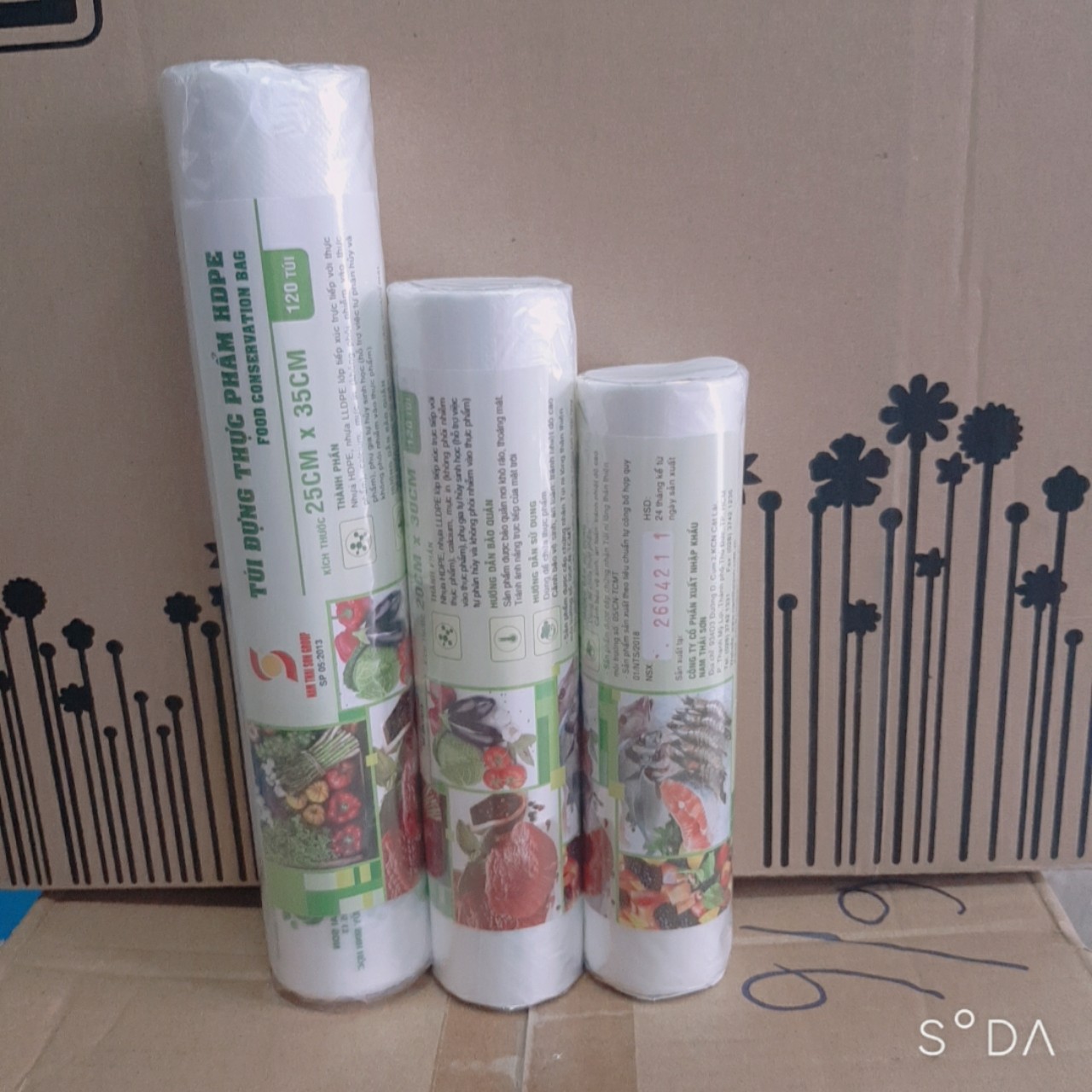 Cuộn 120 túi đựng thực phẩm tự hủy sinh học