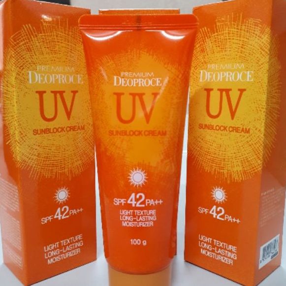 Kem chống nắng deoproce uv sunblock cream 100g spf 42 pa++