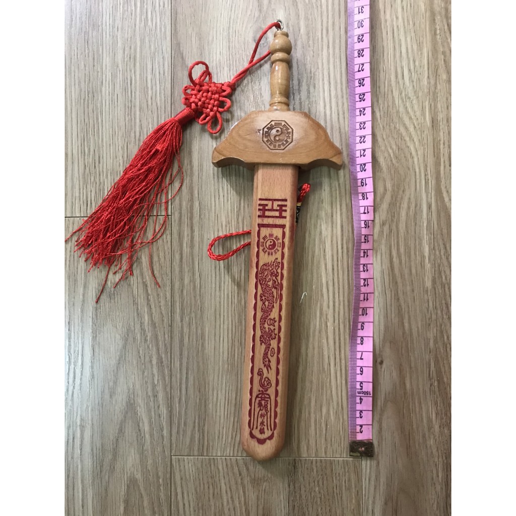 Gỗ đào thất tinh 28cm - vật phẩm phong thủy