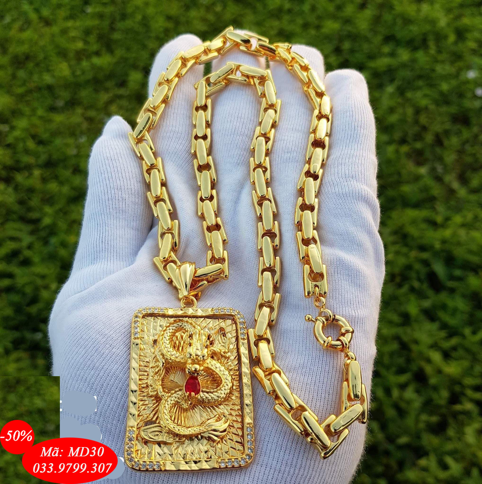 Dây chuyền nam mặt Rồng Vàng Tài Lộc