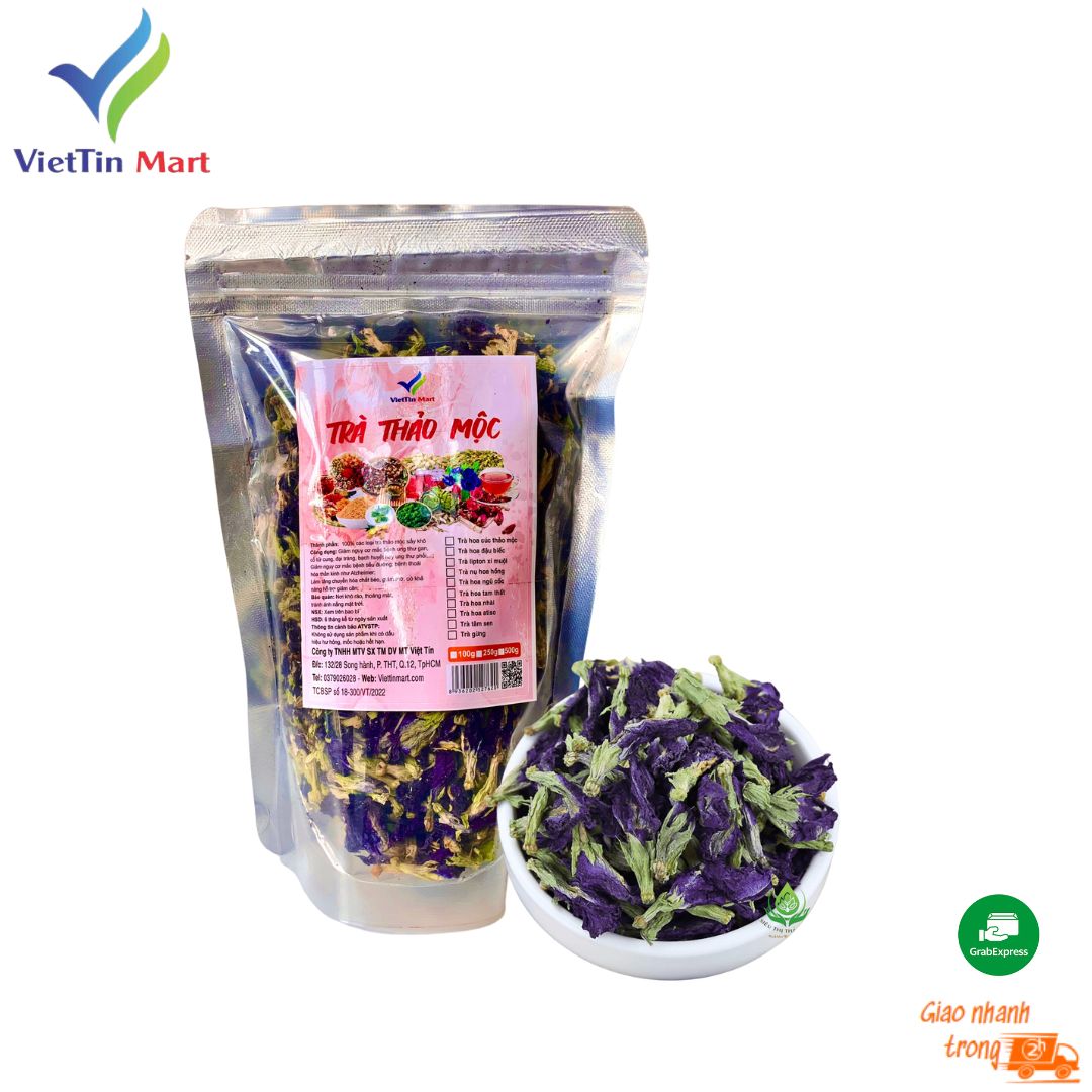 Hoa đậu biếc sấy khô nhà trồng - gói 100g-viettin mart